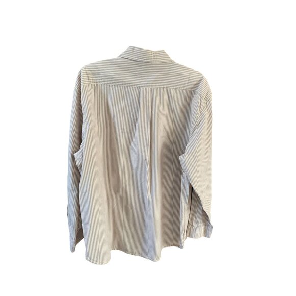 Timberland Mens Size XL Long Sleeve Button Up Shirt Striped Tan Brown Red - Picture 3 of 3